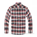 Single Breasted Turn Down Collar Plaid Shirt